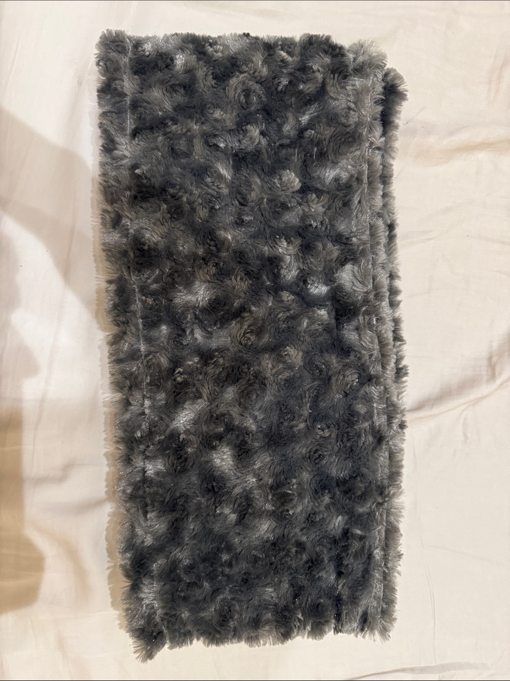 Grey Faux Fur Infinity Scarf